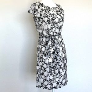 NWOT Black and White Self-Tie Shift Dress